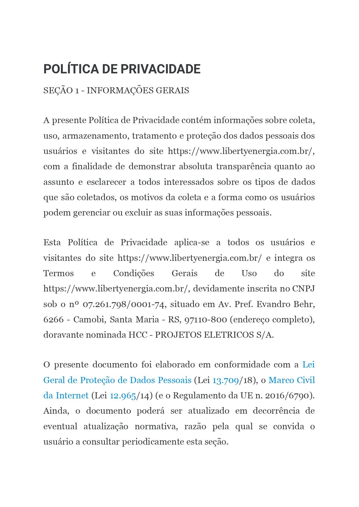 Política de privacidade 1