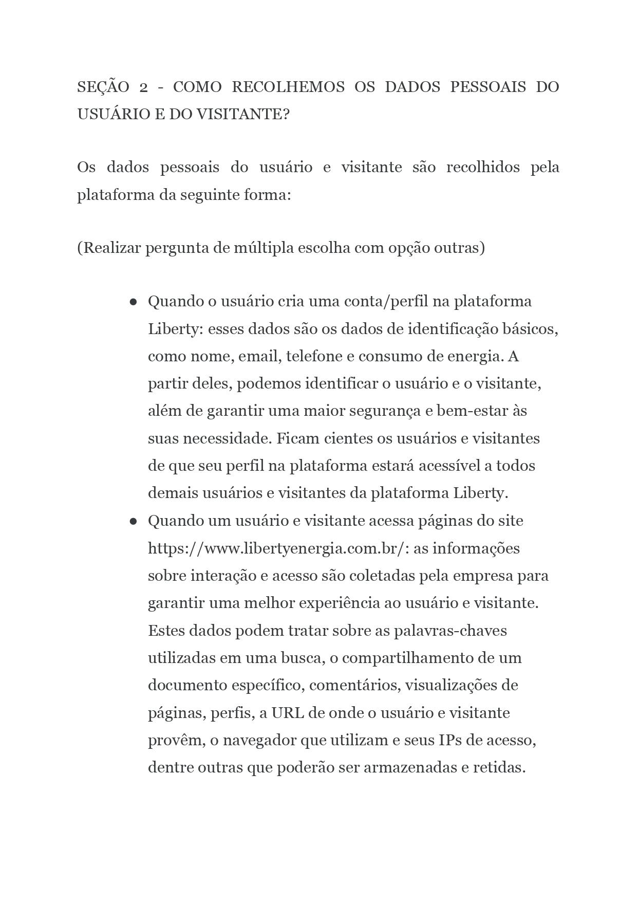 Política de privacidade 2